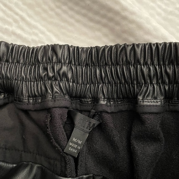 ATM Anthony Thomas Melillo Black Faux Leather Jogger Pants - Picture 10 of 15